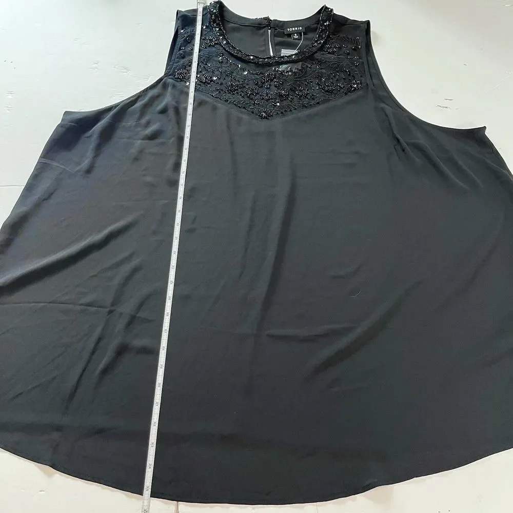 NWT Torrid Black Georgette Sequin Beaded Sleeveless‎ Blouse Size 5X - Picture 11 of 12
